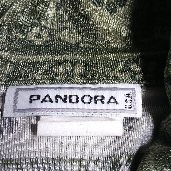 Vintage Pandora Floral Geometric Polyster Disco Shirt - Picture 5 of 7